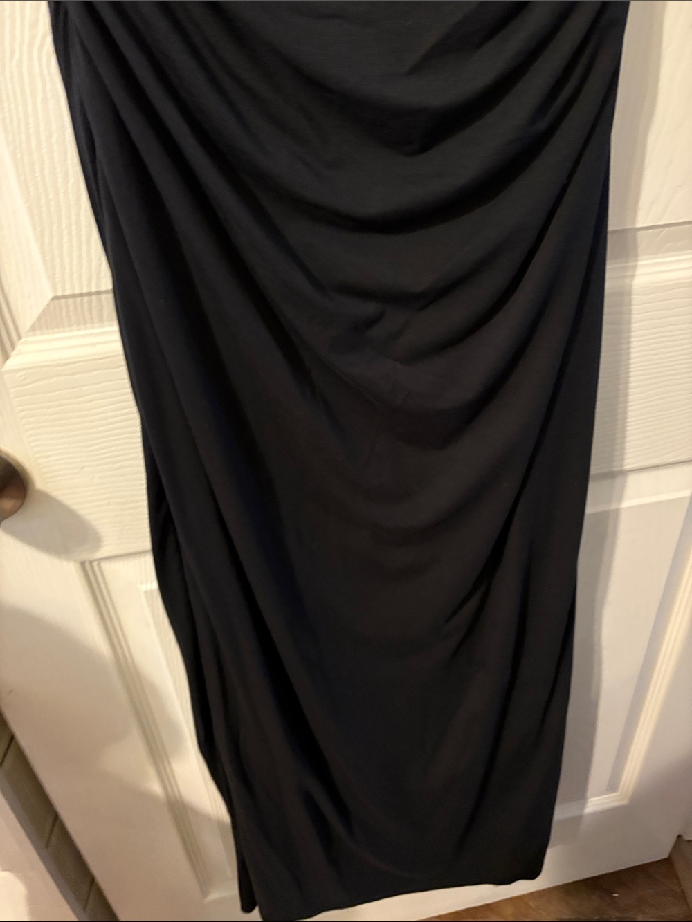Abercrombie & Fitch Black Sleeveless Maxi Dress with Ruching - Picture 4 of 4